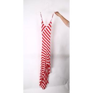 Stripped asymmetrical summer dress